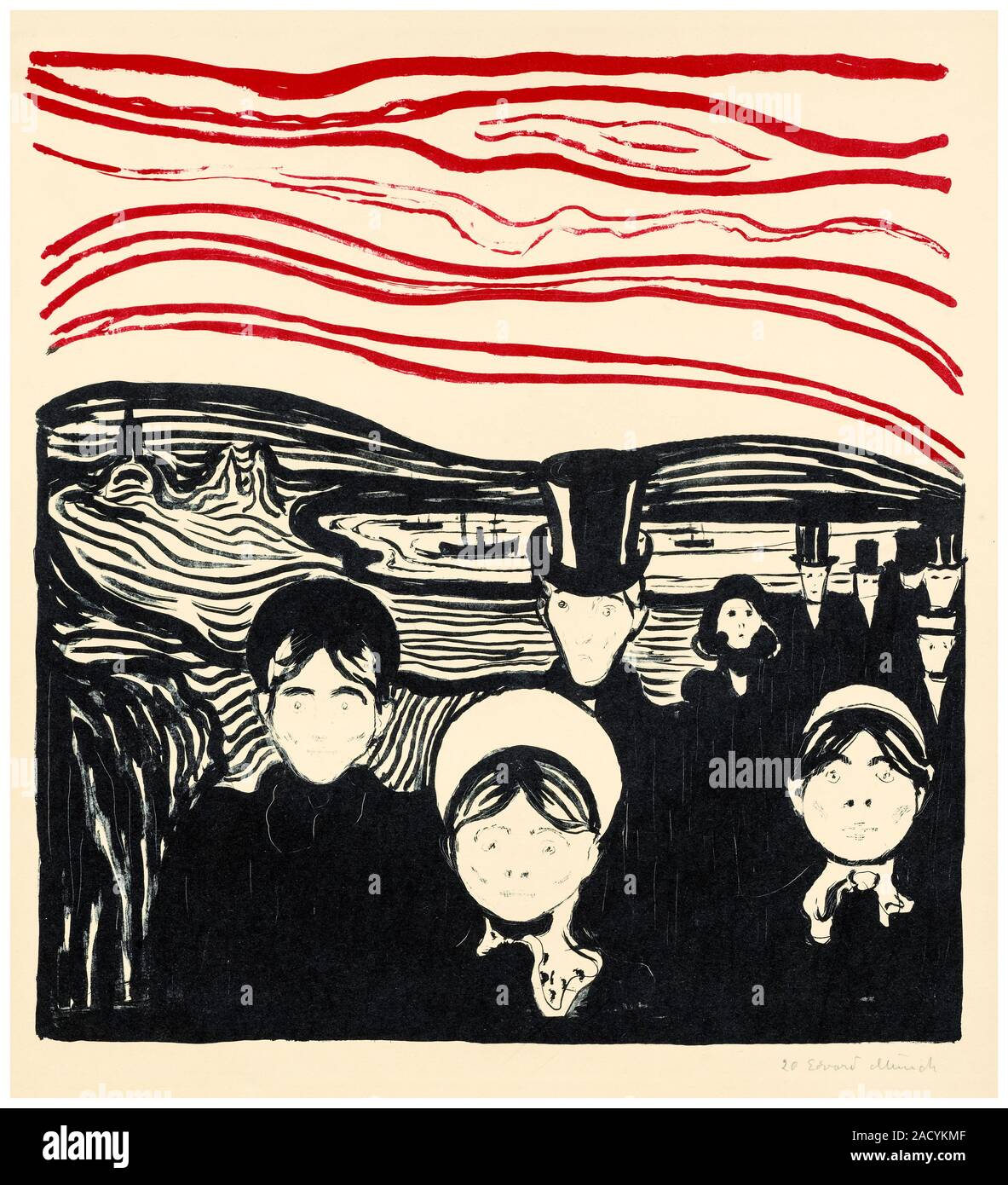 Edvard Munch, Anxiety, (Angst), print, 1896 Stock Photo