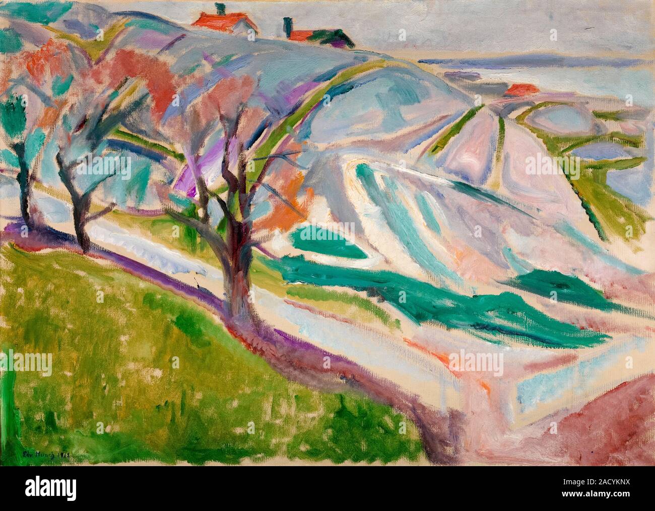 Edvard Munch, Landscape: Kragerø, painting, 1912 Stock Photo