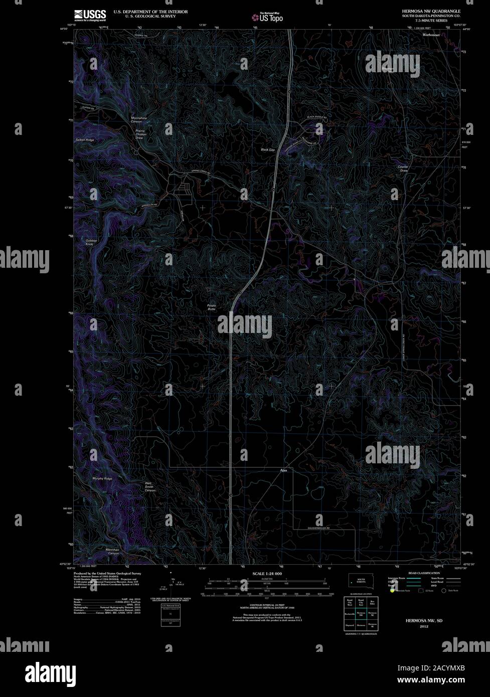 Map of hermosa south dakota hires stock photography and images Alamy