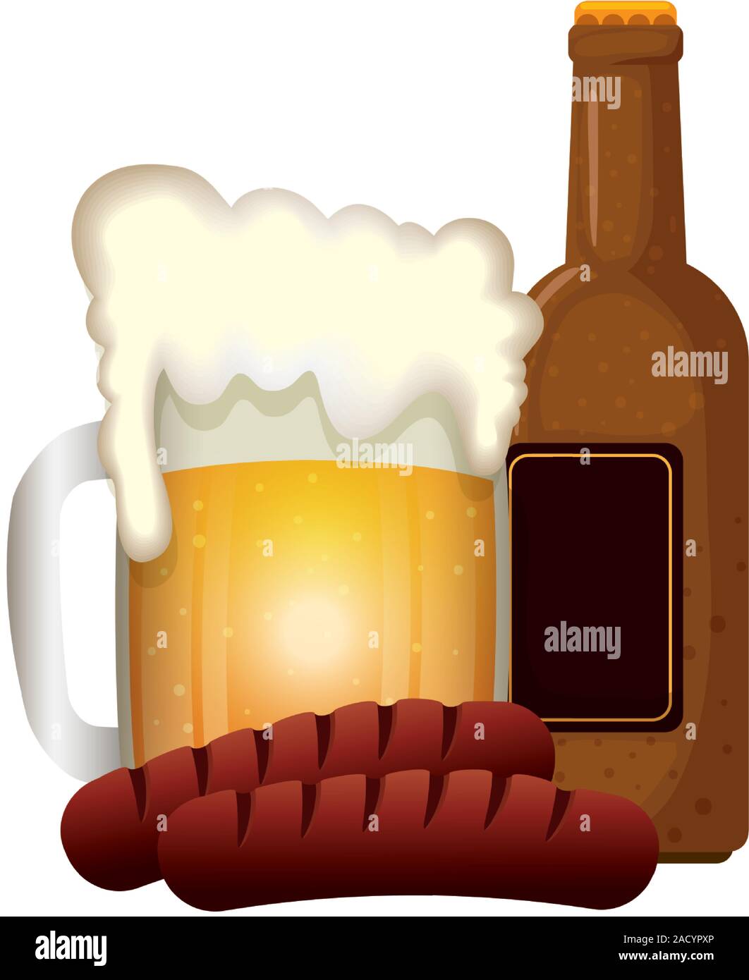 Oktoberfest beer and sausage vector design Stock Vector Image & Art - Alamy