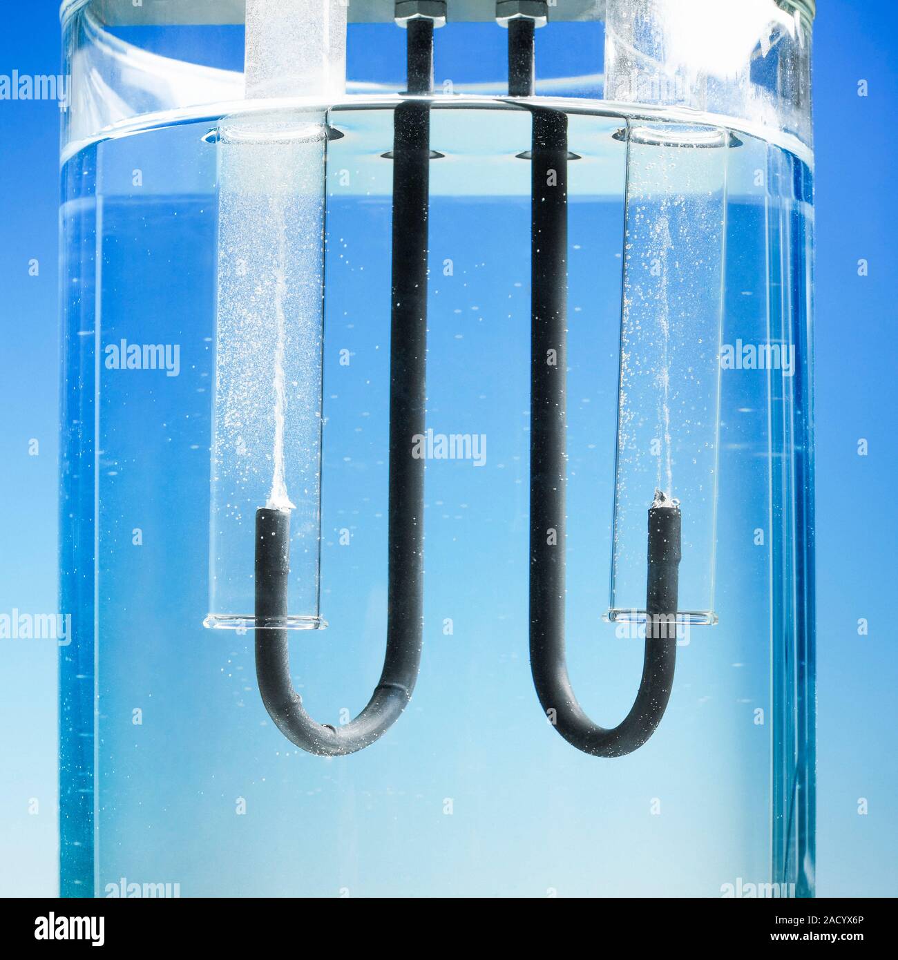 Electrolysis of water. An apparatus to demonstrate electrolysis of