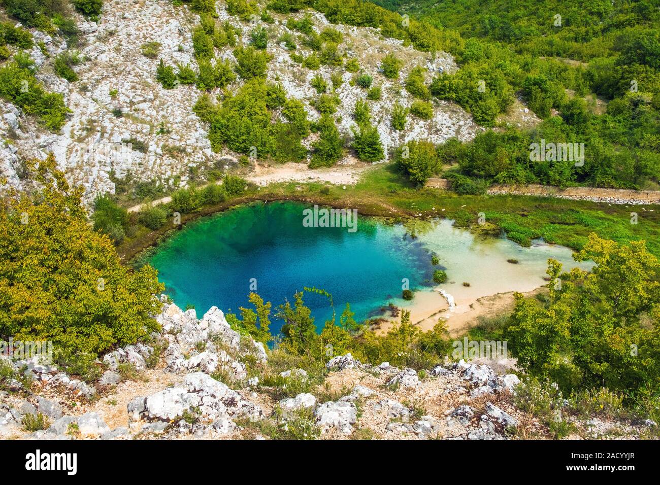 Croatia, Cetina river source water hole in Dalmatian Zagora Stock Photo