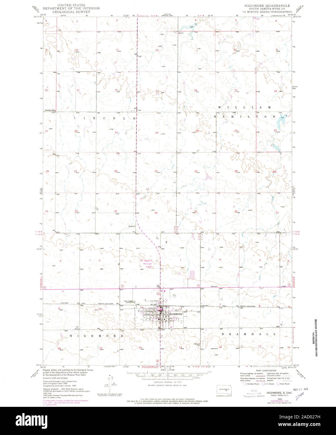 Map of highmore south dakota hires stock photography and images Alamy
