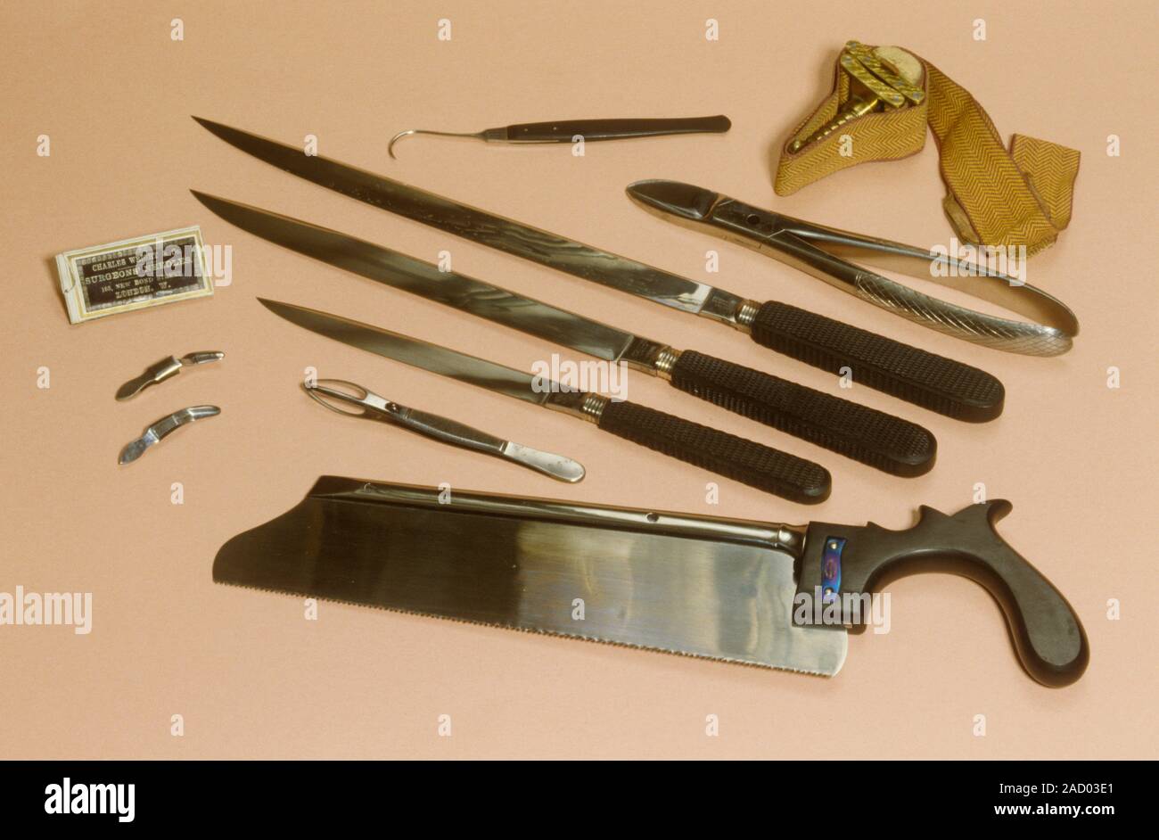 Amputation Instruments, With Petit Tourniquet (top Right) For Reducing 