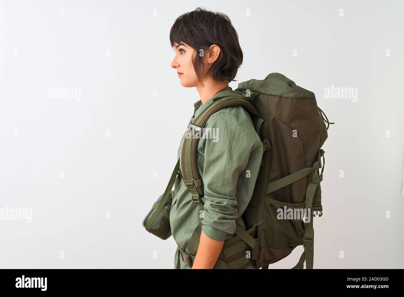 woman wearing backpack