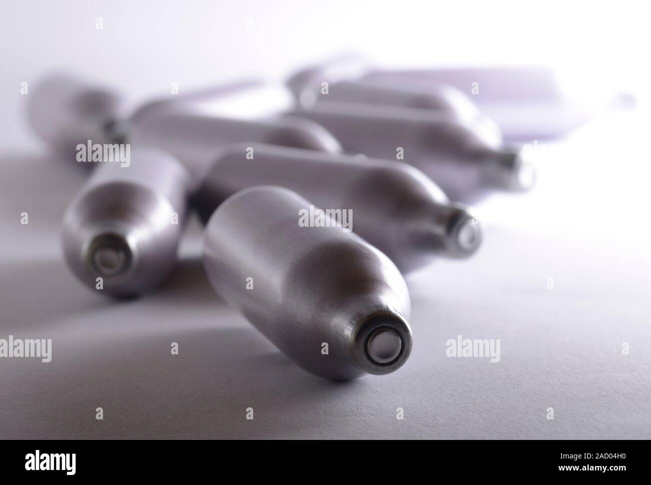 Nitrous oxide capsules. Nitrous oxide is also known as laughing gas