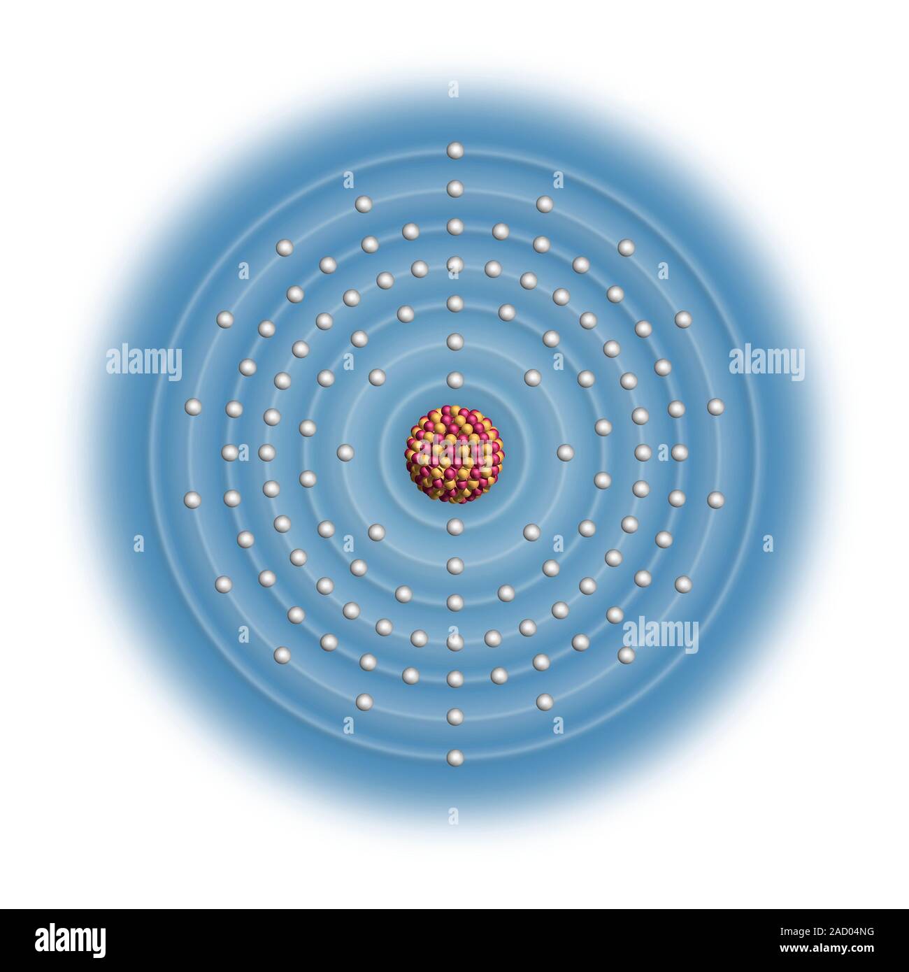 Copernicium (Cn). Diagram of the nuclear composition and ...
