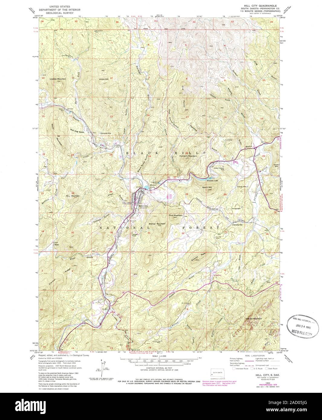 Map of hill city south dakota Cut Out Stock Images & Pictures Alamy