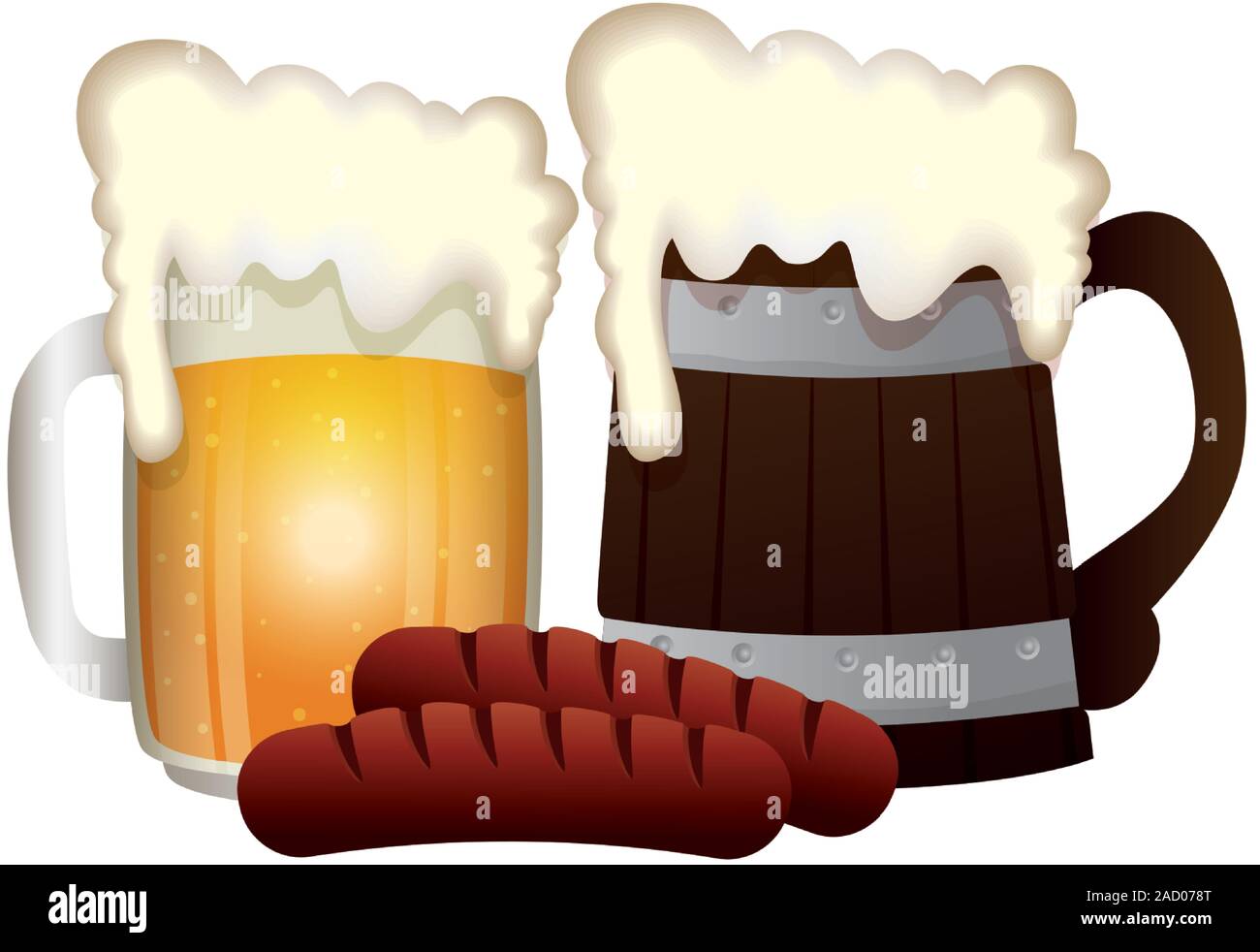 Oktoberfest beer and sausage vector design Stock Vector Image & Art - Alamy