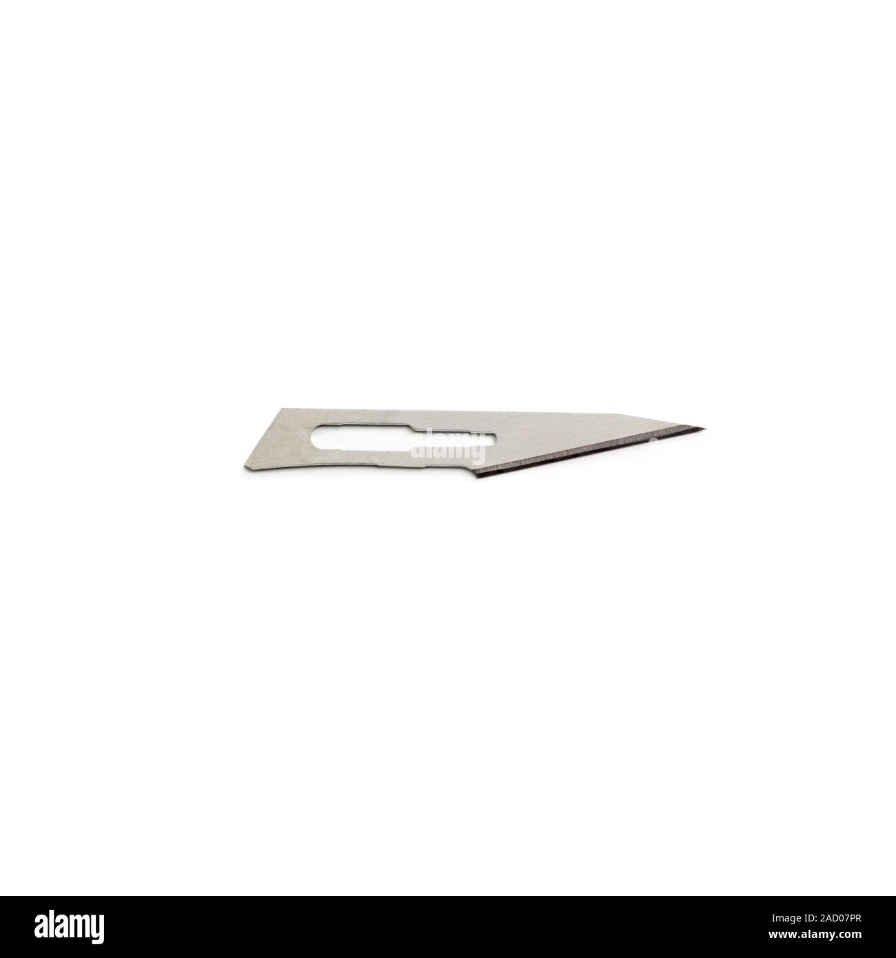 Surgical scalpel blade. Scalpels are used for cutting tissues during