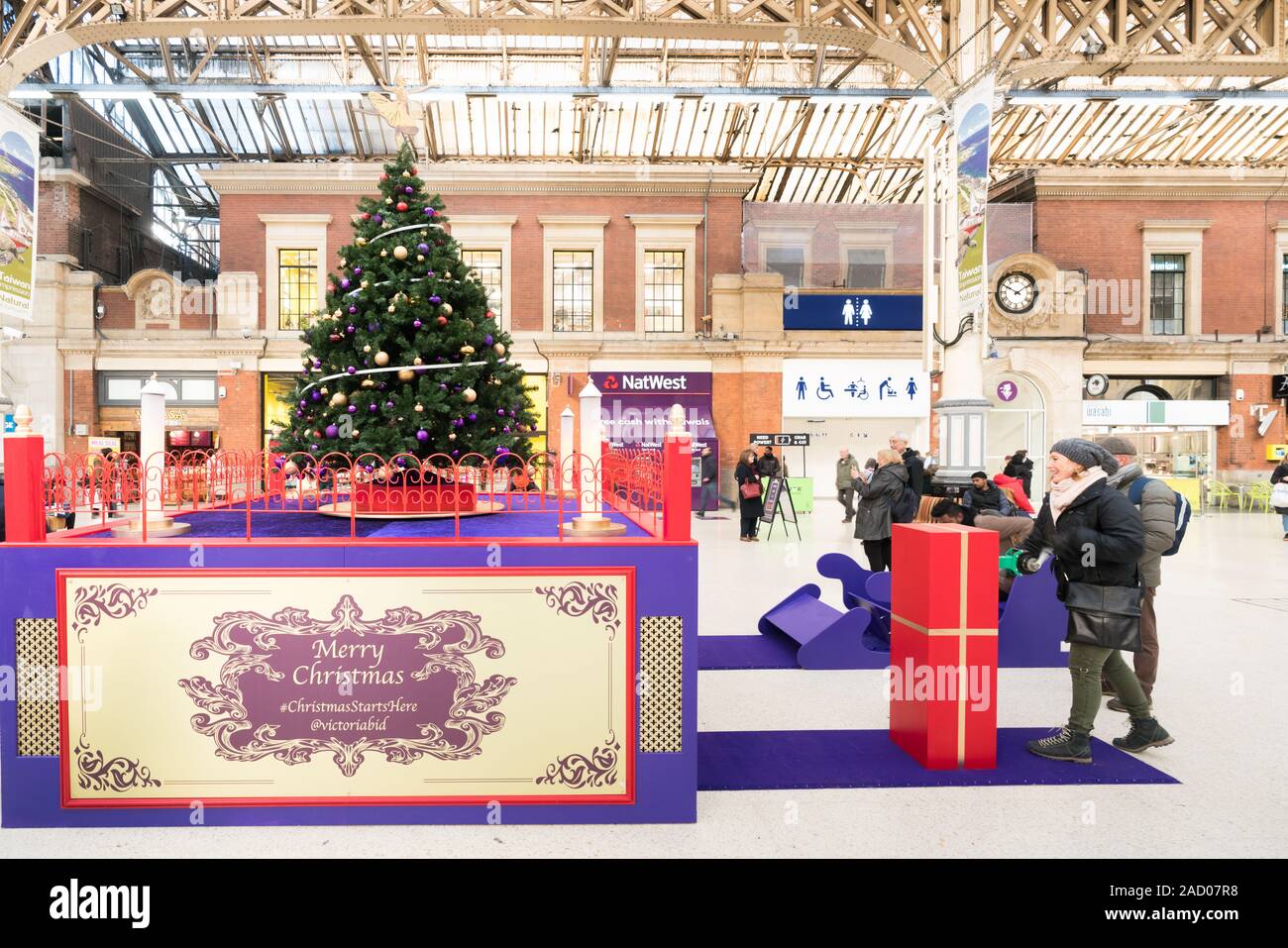 Pedal powered interactive Christmas tree, lights and music at Victoria