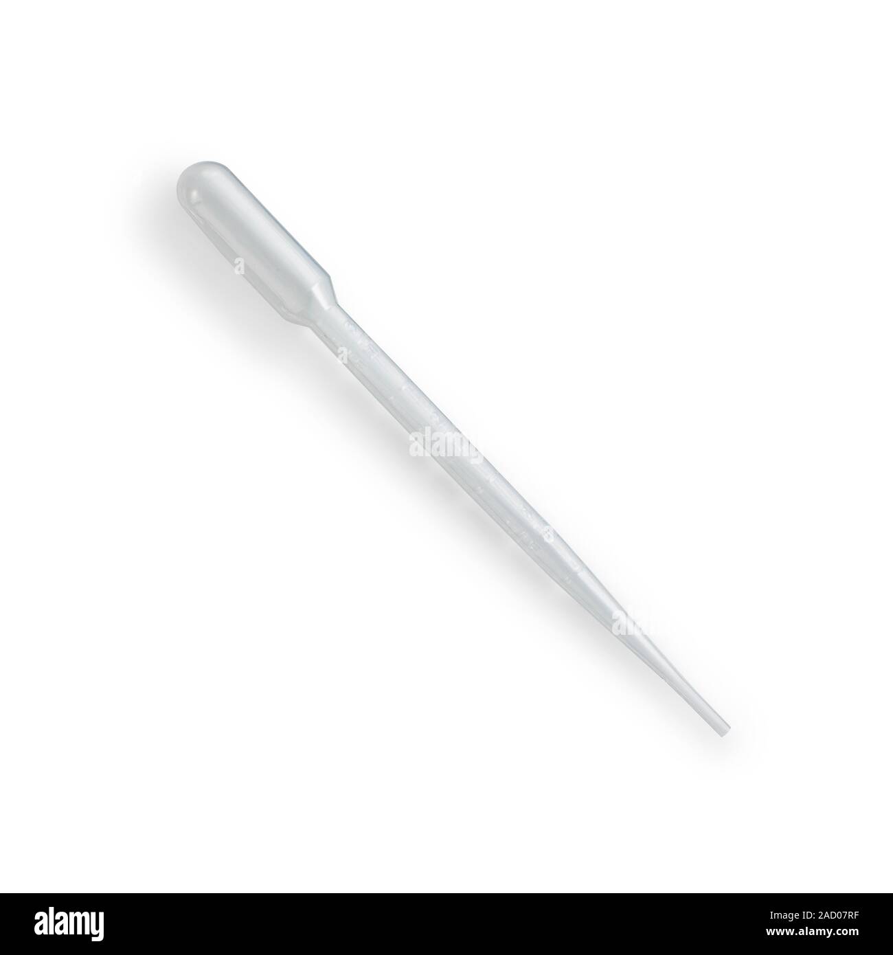Plastic pipette. This small disposable pipette is made of a single