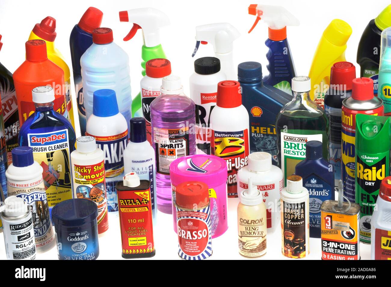 Domestic chemical products. Selection of household chemicals, including