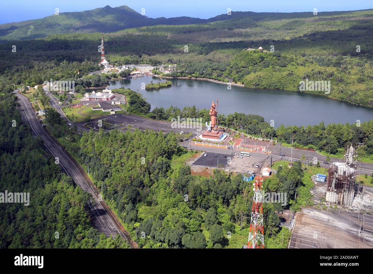 Mauritius, Grand Bassin, Hindu Tempel-Anlage, Shiva Statue Stock Photo