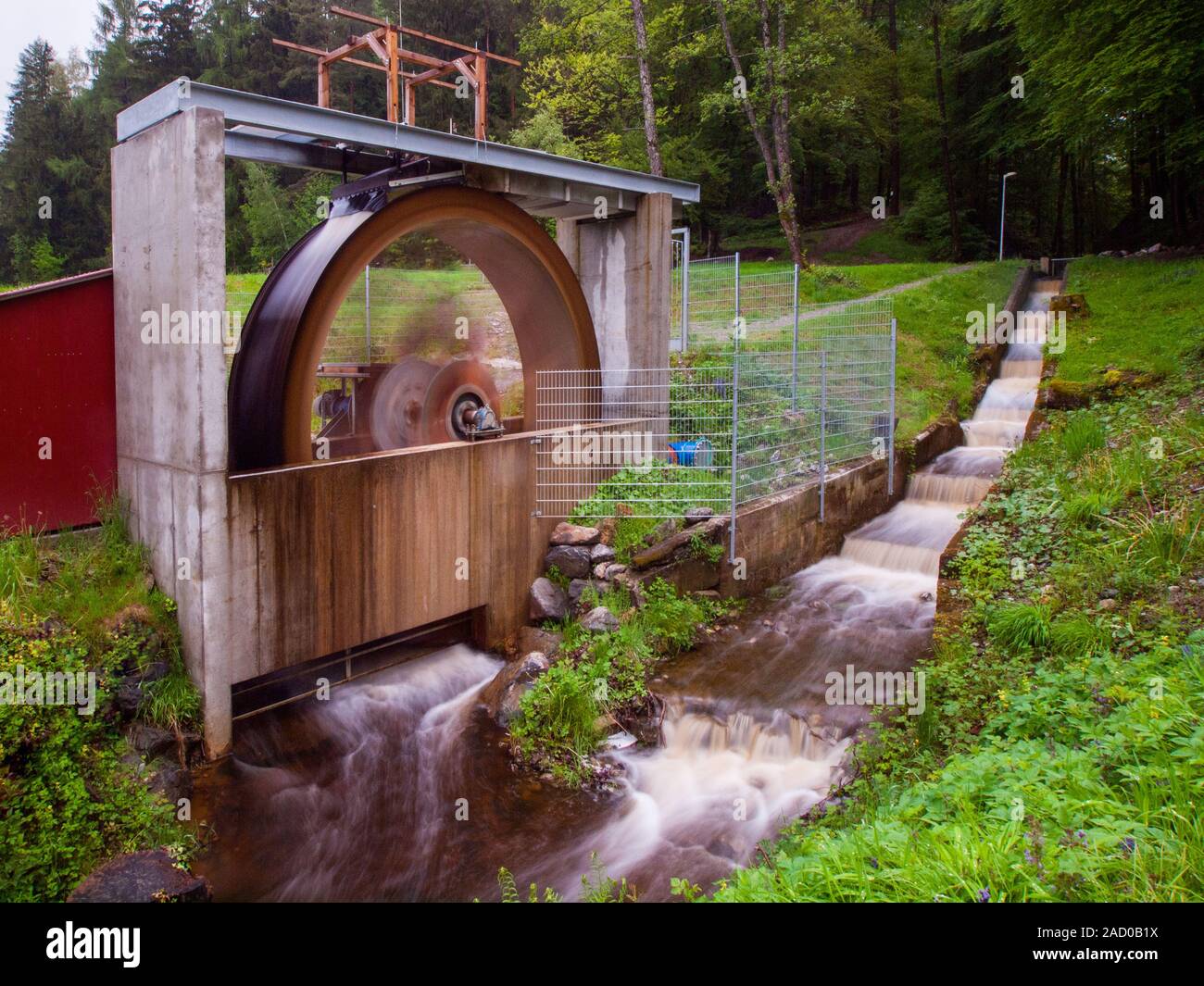 Water wheel to generate electricity. Gray filter shot Stock Photo Alamy