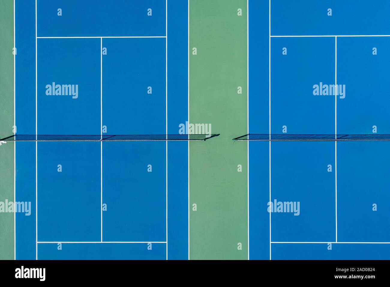 Aerial view of tennis courts at a suburban high school near Chicago, Il. Stock Photo