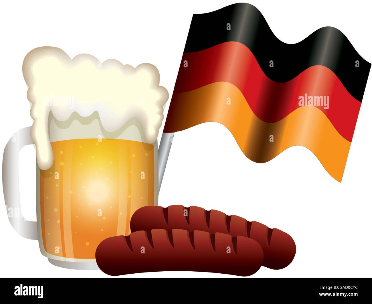 Oktoberfest beer and sausage vector design Stock Vector Image & Art - Alamy