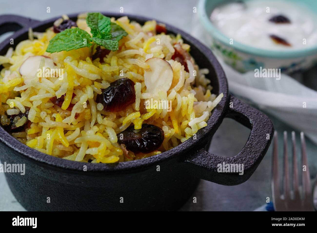 Cranberry Rice Pilaf /Persian Jewled rice Stock Photo Alamy
