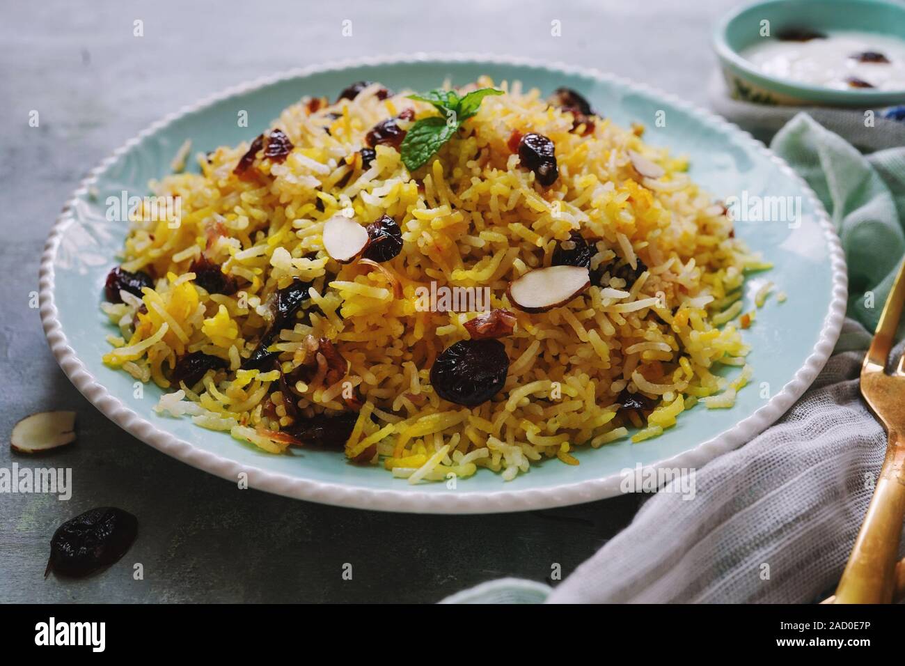Cranberry Rice Pilaf /Persian Jewled rice Stock Photo Alamy