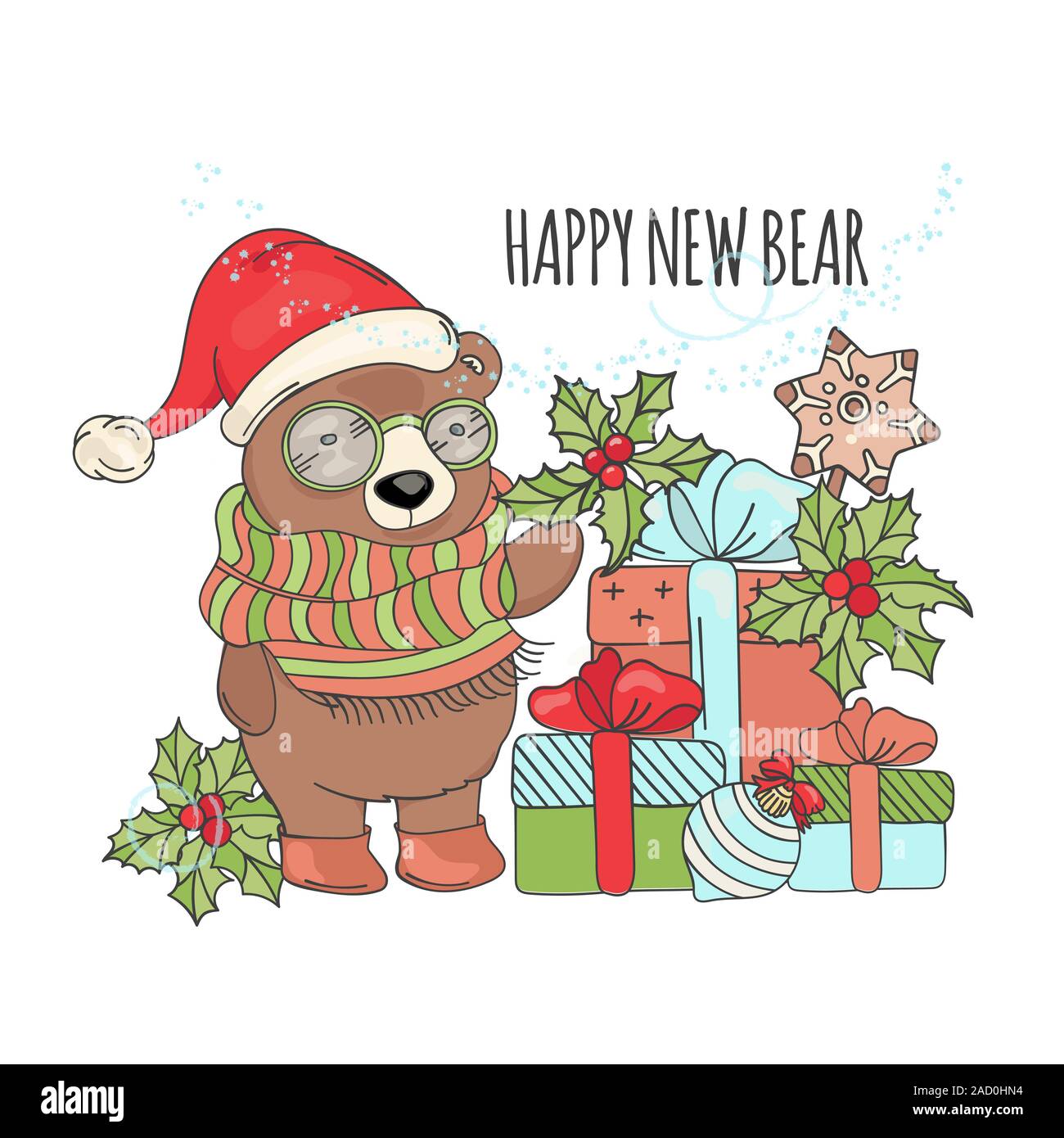 Christmas Bear Photo, Photo Holiday Card Set