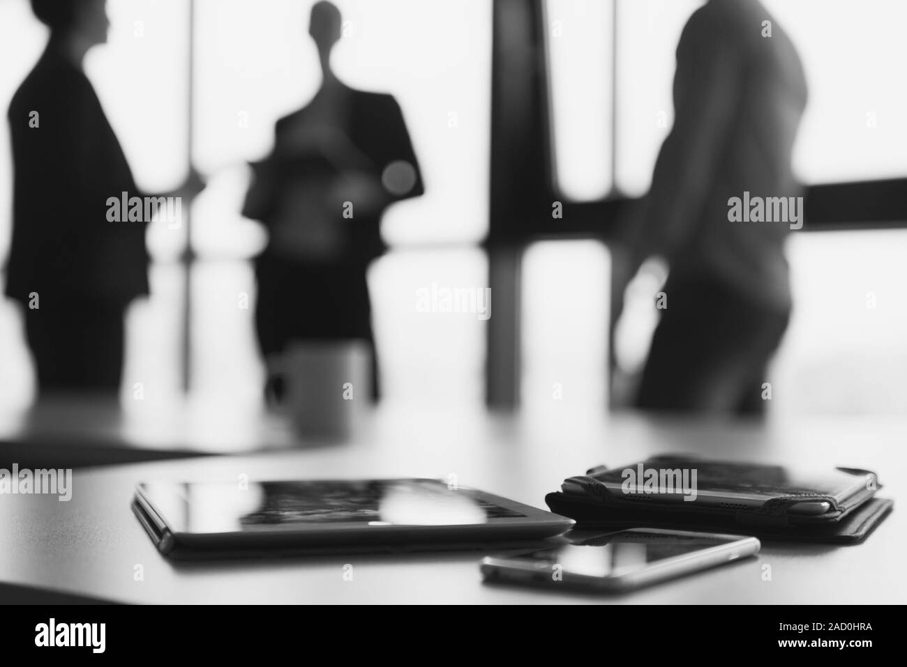 Bright conference room meeting team Black and White Stock Photos