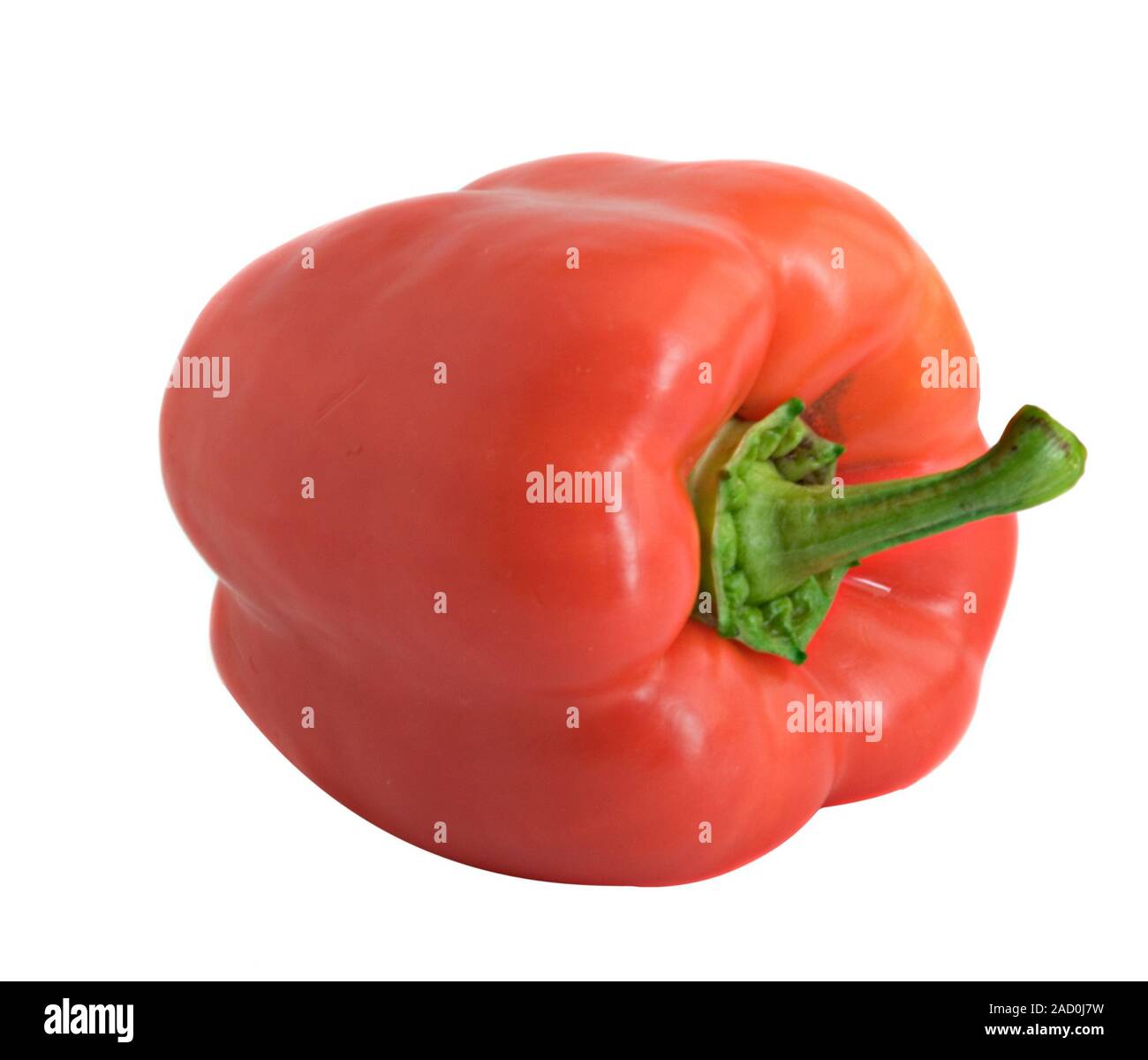 Red bell peppers isolated on white background Stock Photo - Alamy