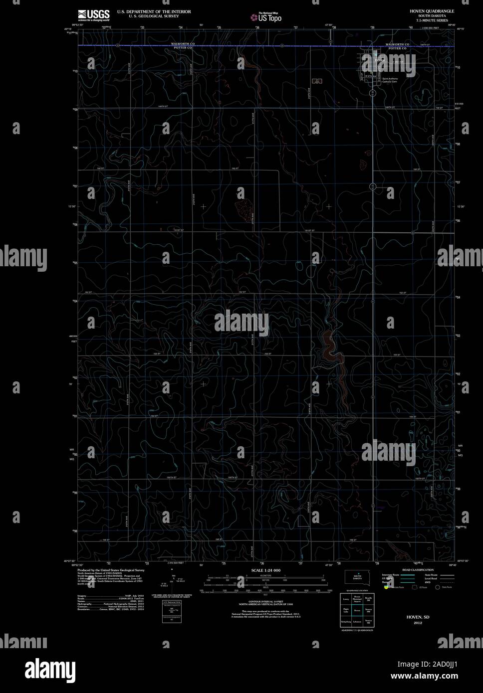 Map of hoven south dakota hires stock photography and images Alamy
