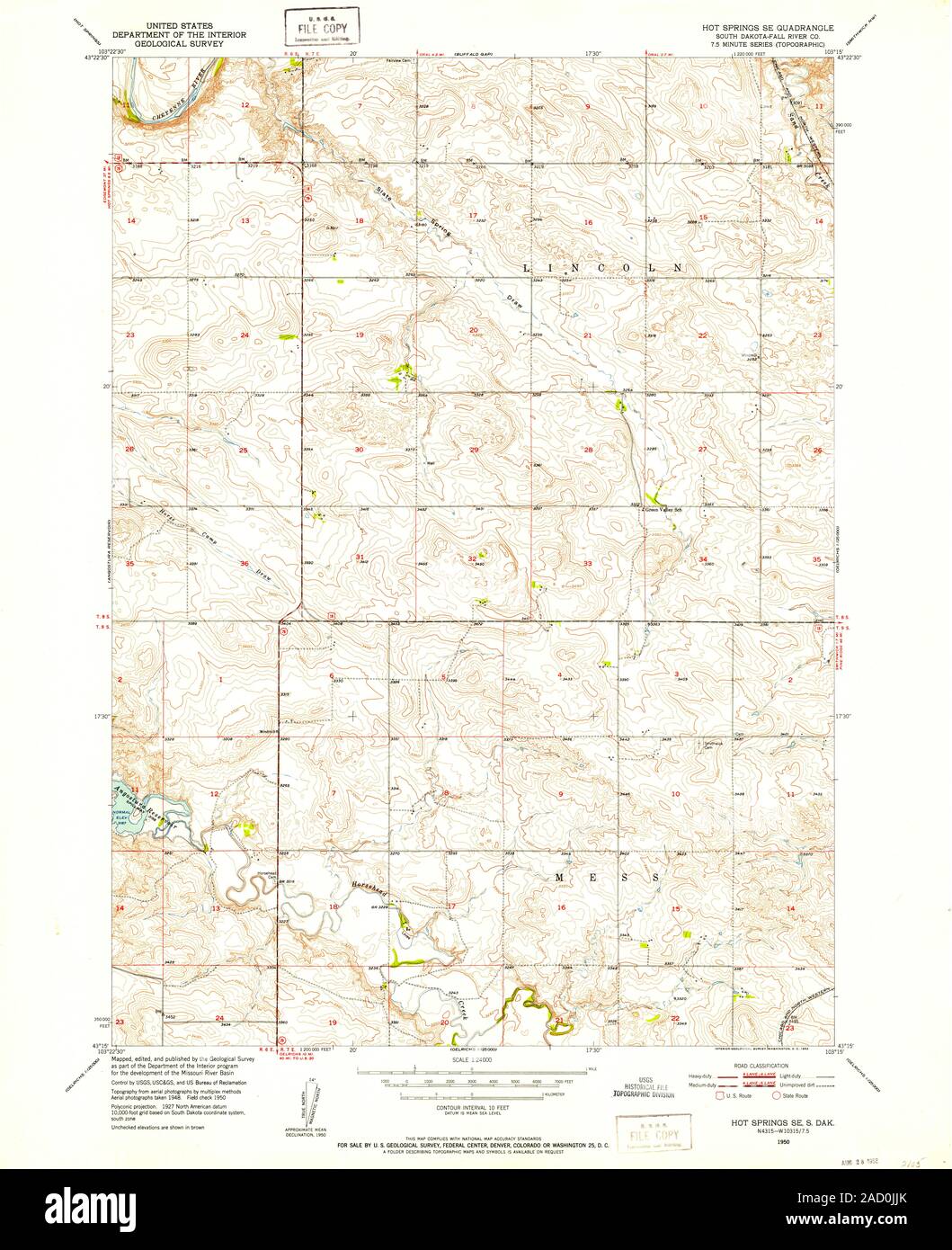 Hot springs south dakota map hires stock photography and images Alamy