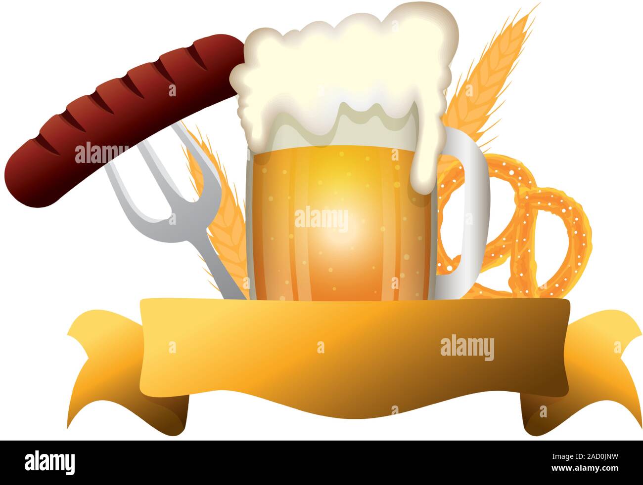 Oktoberfest beer and sausage vector design Stock Vector Image & Art - Alamy