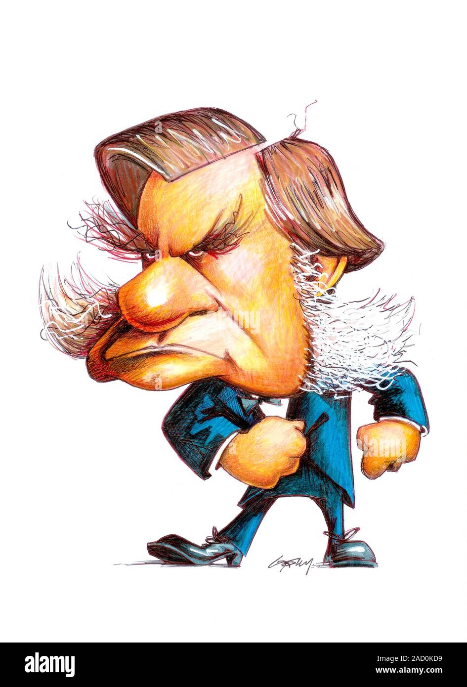 Caricature of the English biologist Thomas Huxley (18251895). Huxley