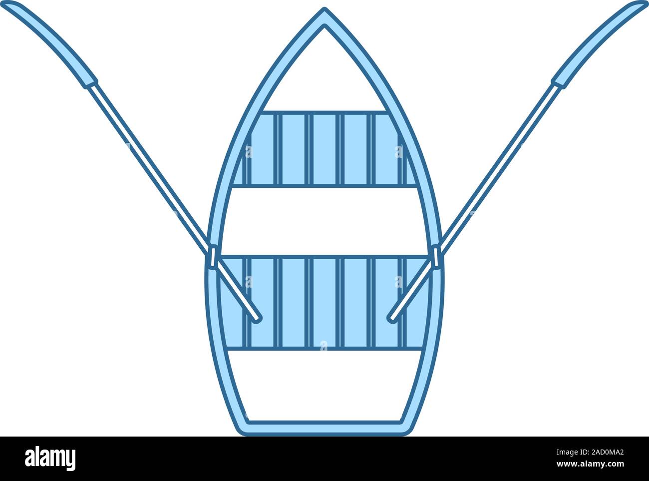 Paddle Boat Icon. Thin Line With Blue Fill Design. Vector Illustration. Stock Vector