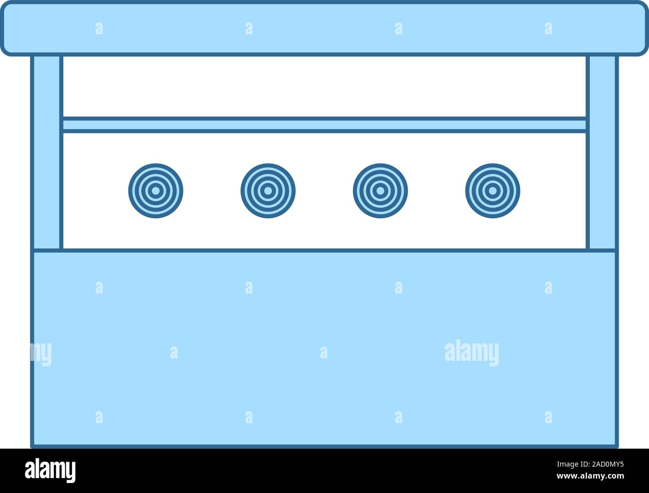 Prize Shooting Range Icon. Thin Line With Blue Fill Design. Vector ...