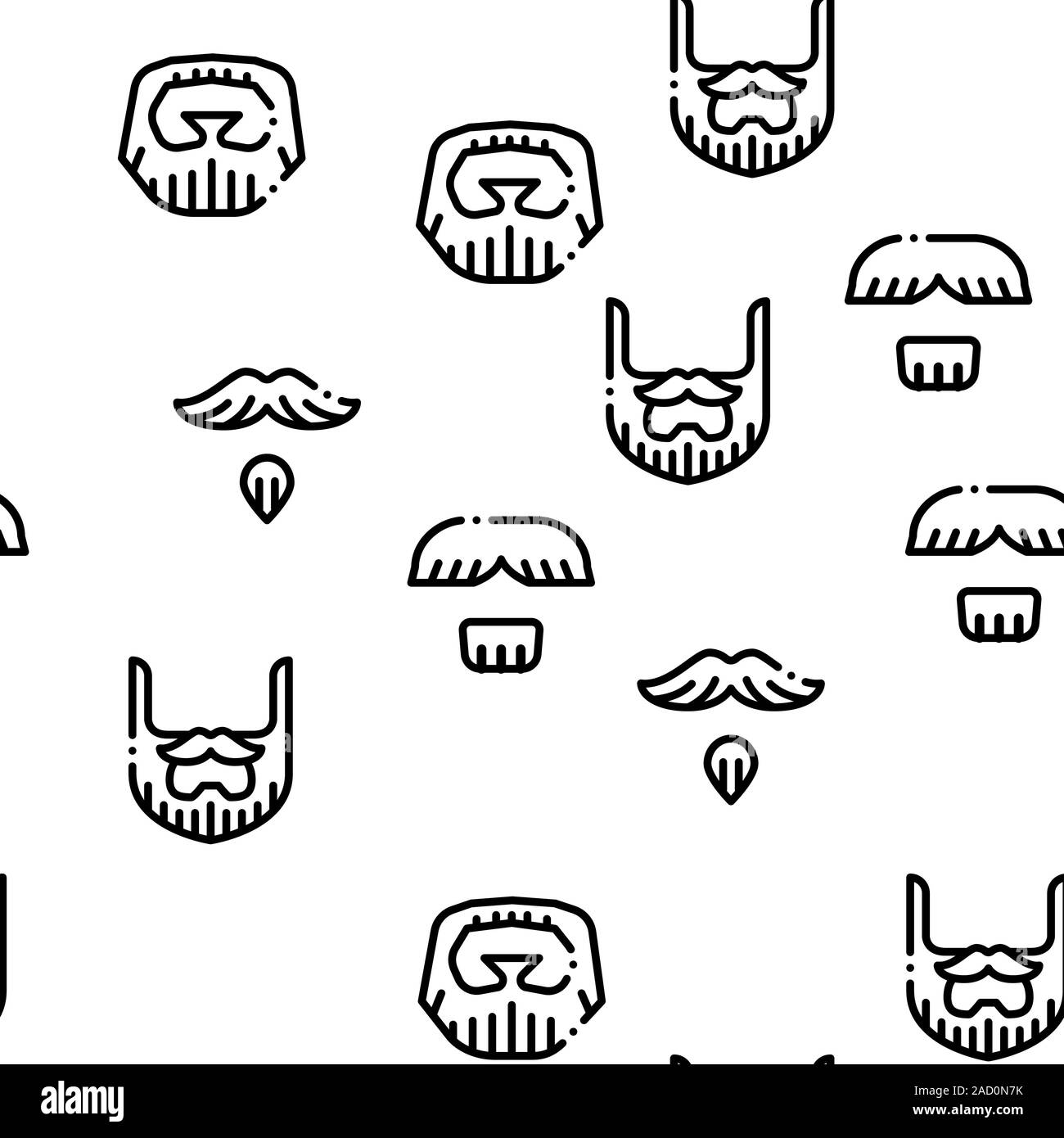 Beard And Mustache Seamless Pattern Vector Stock Vector Image & Art Alamy