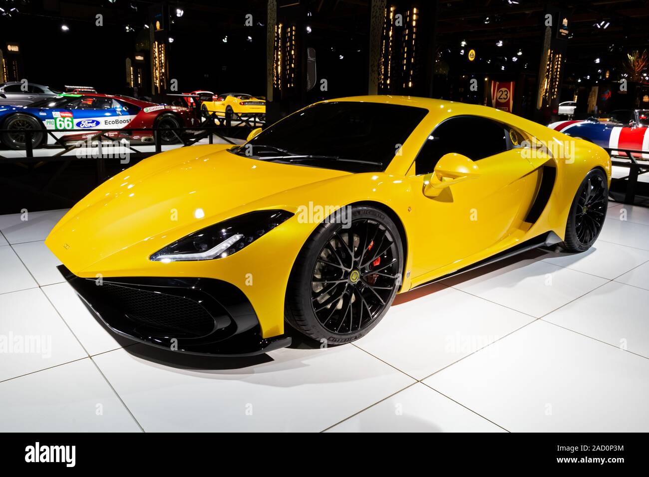 BRUSSELS - JAN 18, 2019: Noble M500 sports car showcased at the 97th Brussels Motor Show 2019 Autosalon. Stock Photo