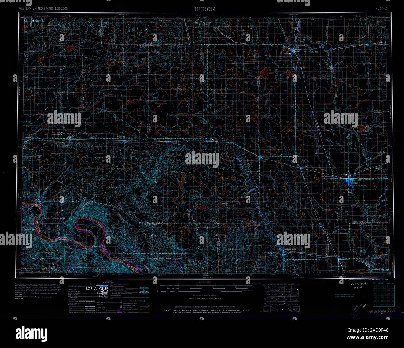 Map of huron south dakota hires stock photography and images Alamy