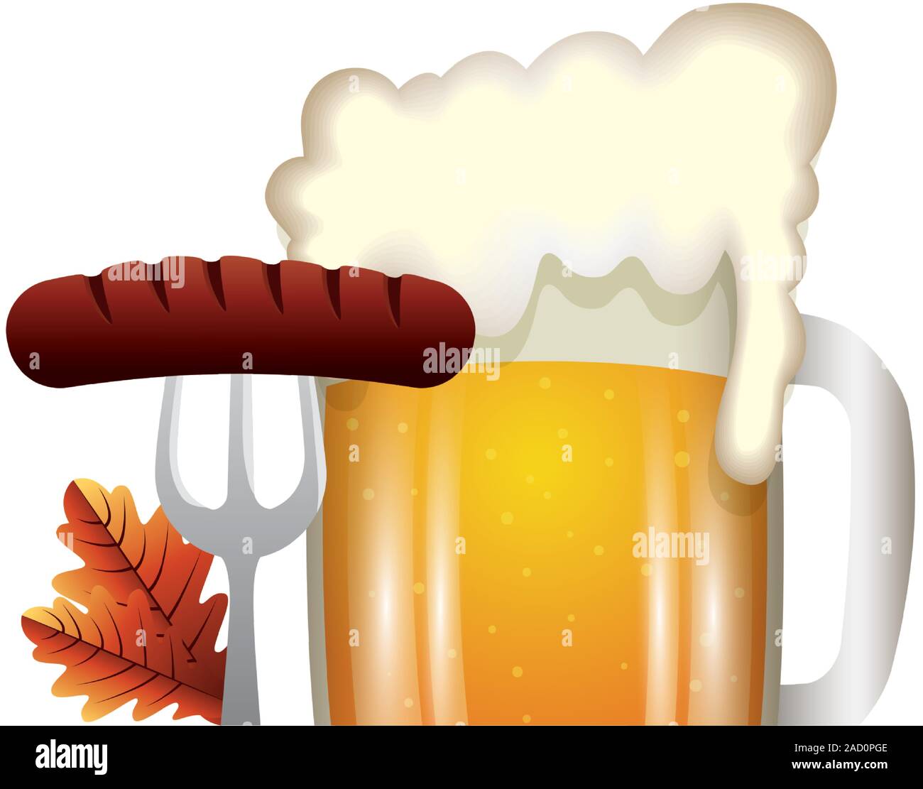 Oktoberfest beer and sausage vector design Stock Vector Image & Art - Alamy