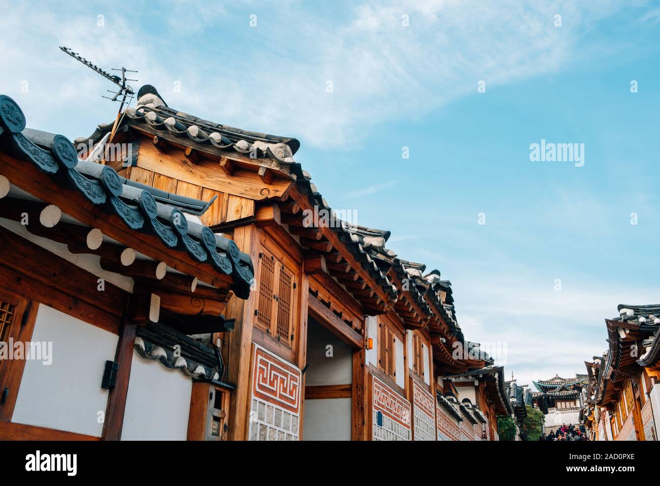 Bukchon Hanok village Korean traditional house in Seoul, Korea Stock ...
