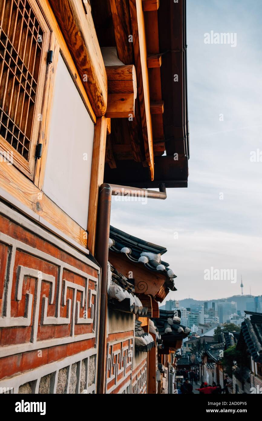 Bukchon Hanok village Korean traditional house in Seoul, Korea Stock ...