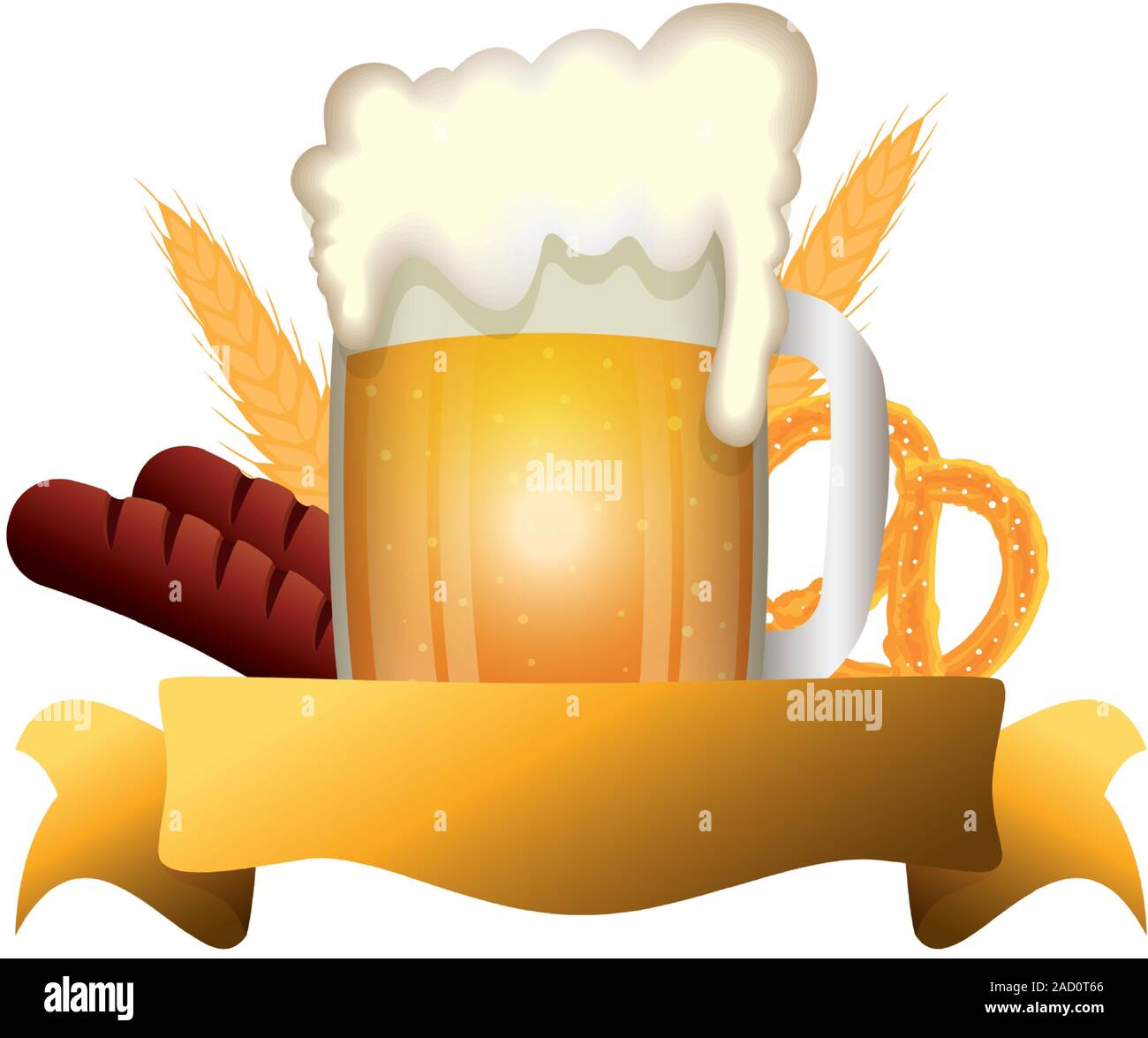 Oktoberfest beer and sausage vector design Stock Vector Image & Art - Alamy