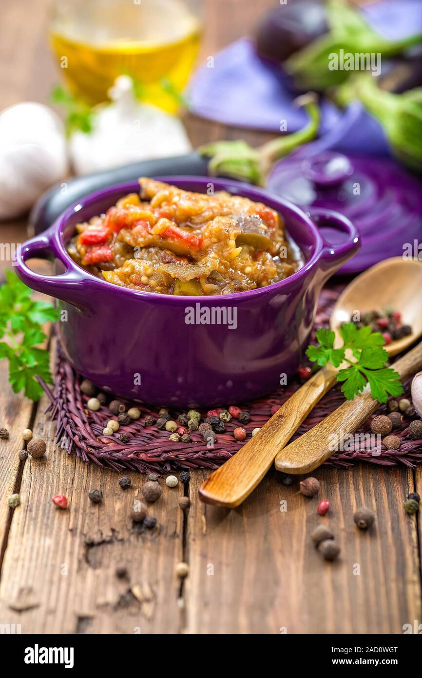 eggplant puree Stock Photo