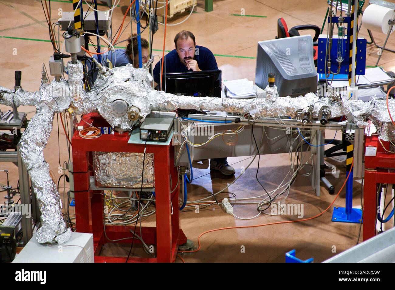 Synchrotron lab. People working at the ELETTRA synchroton laboratory ...