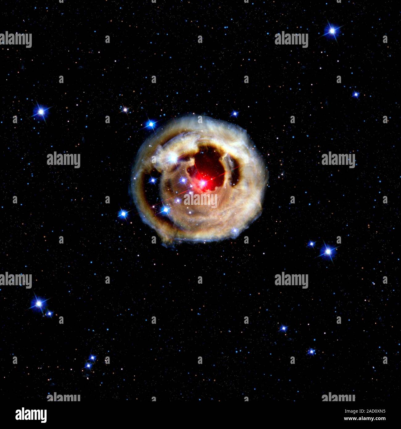 Light echoes from an exploding star. Hubble Space Telescope image of an