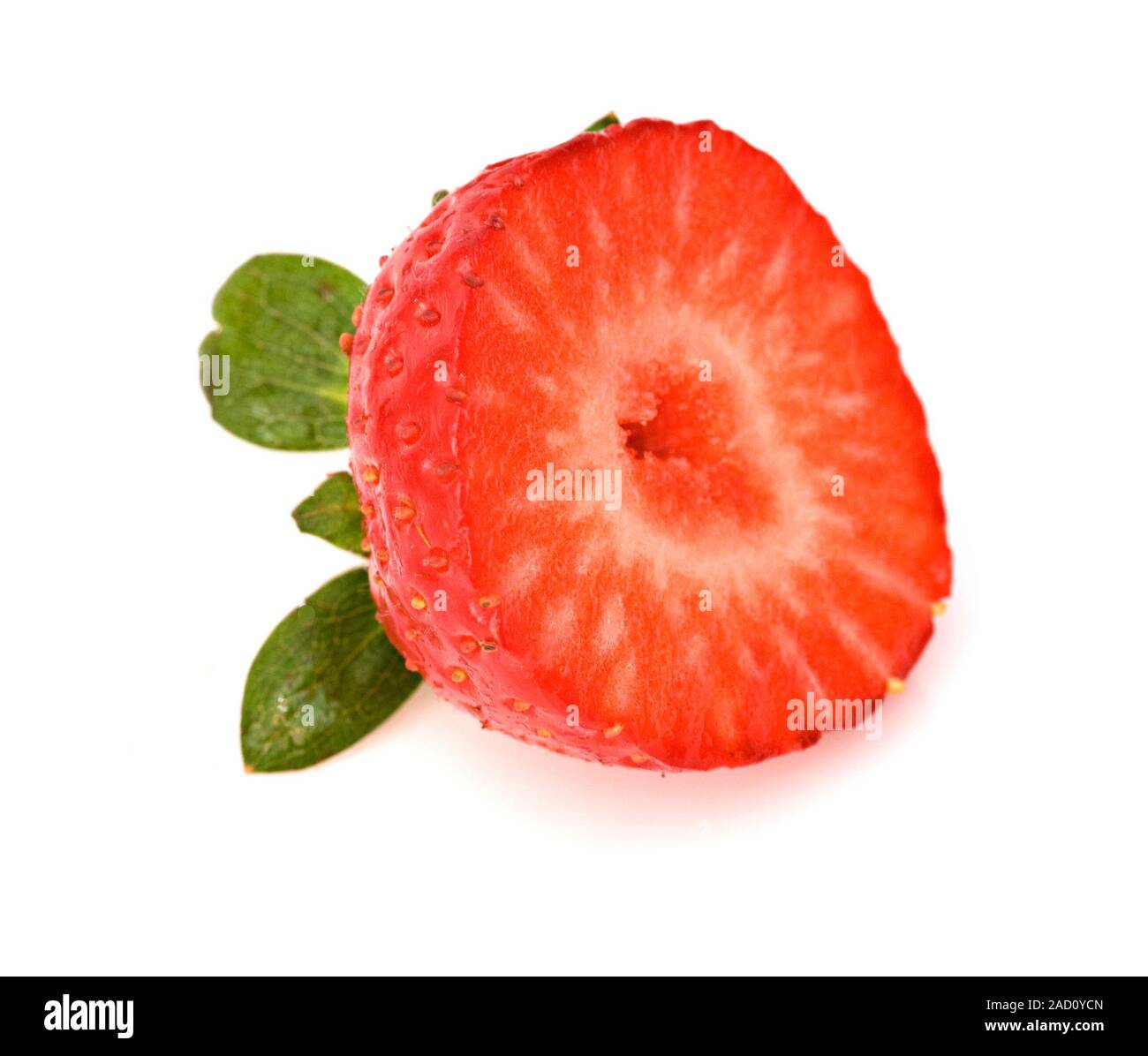Strawberry section isolated on white background Stock Photo