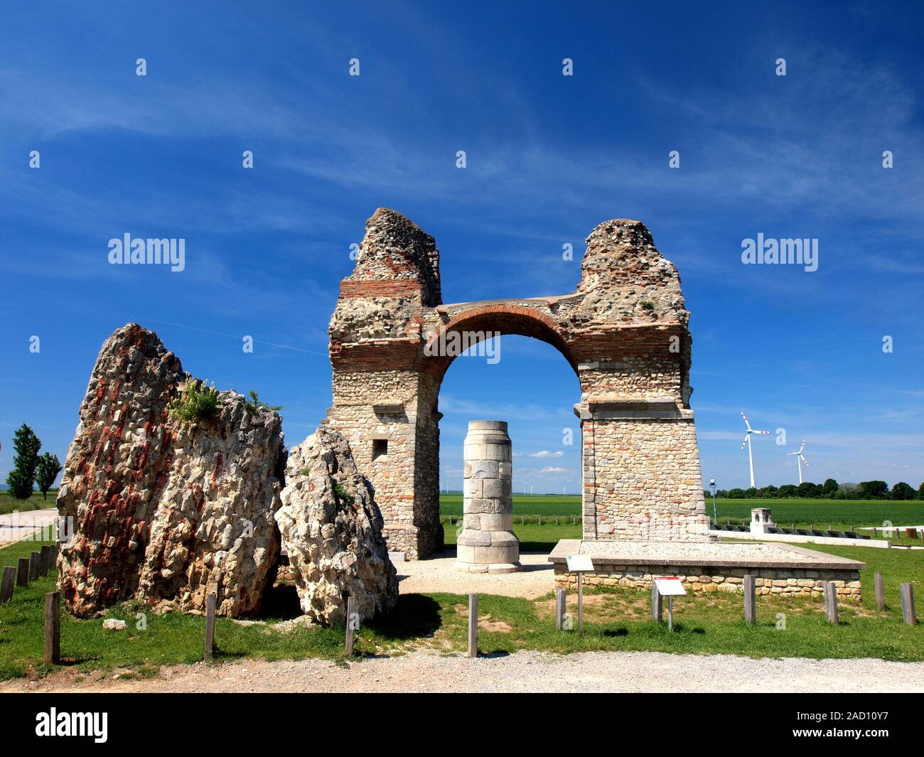 Roman Heathen Gate in Petronell-Carnuntum in Lower Austria Stock Photo