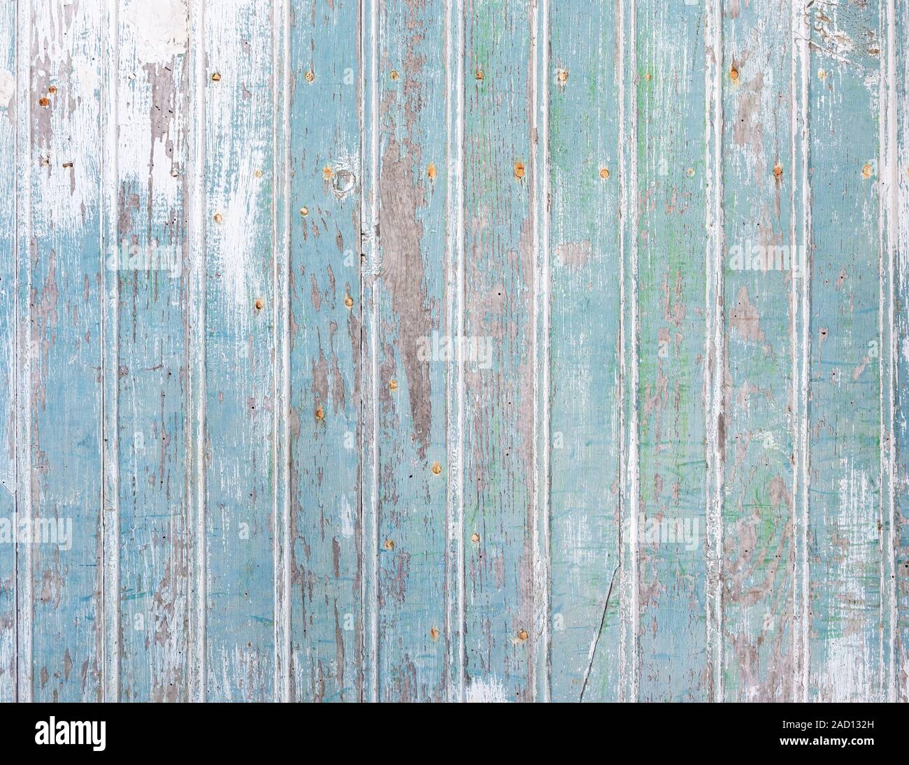 Detail of an old blue wooden door Stock Photo