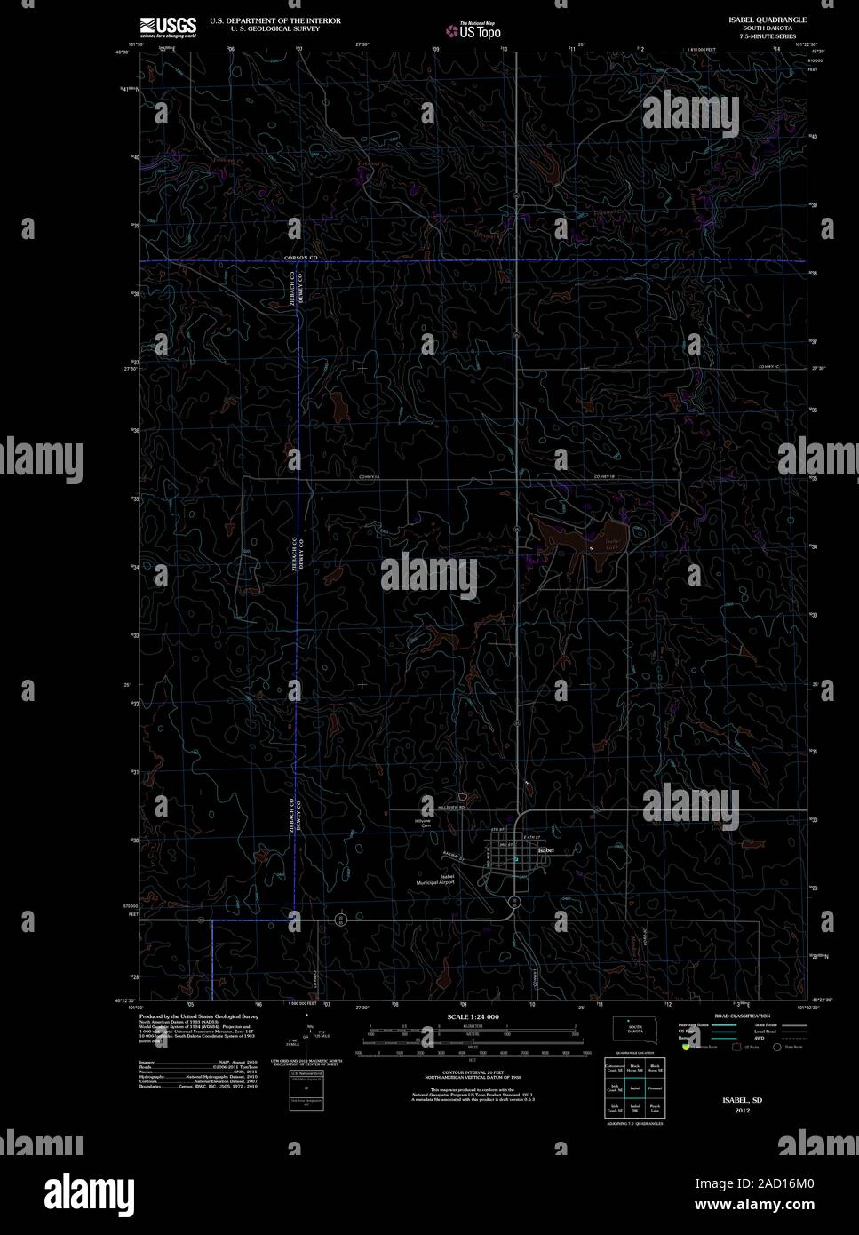 Map of isabel south dakota hi-res stock photography and images - Alamy