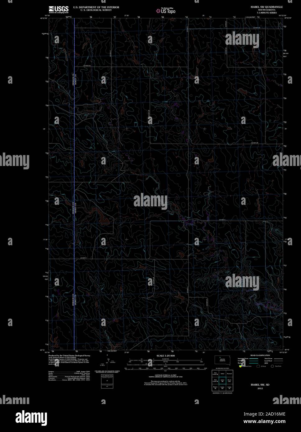 Map of isabel south dakota hires stock photography and images Alamy
