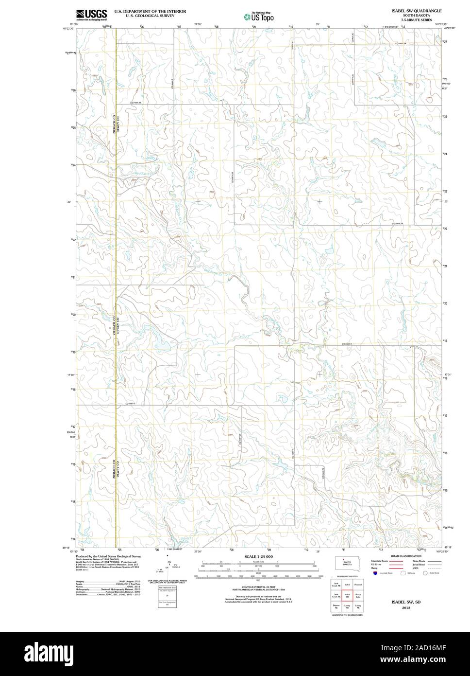 Map of isabel south dakota hires stock photography and images Alamy