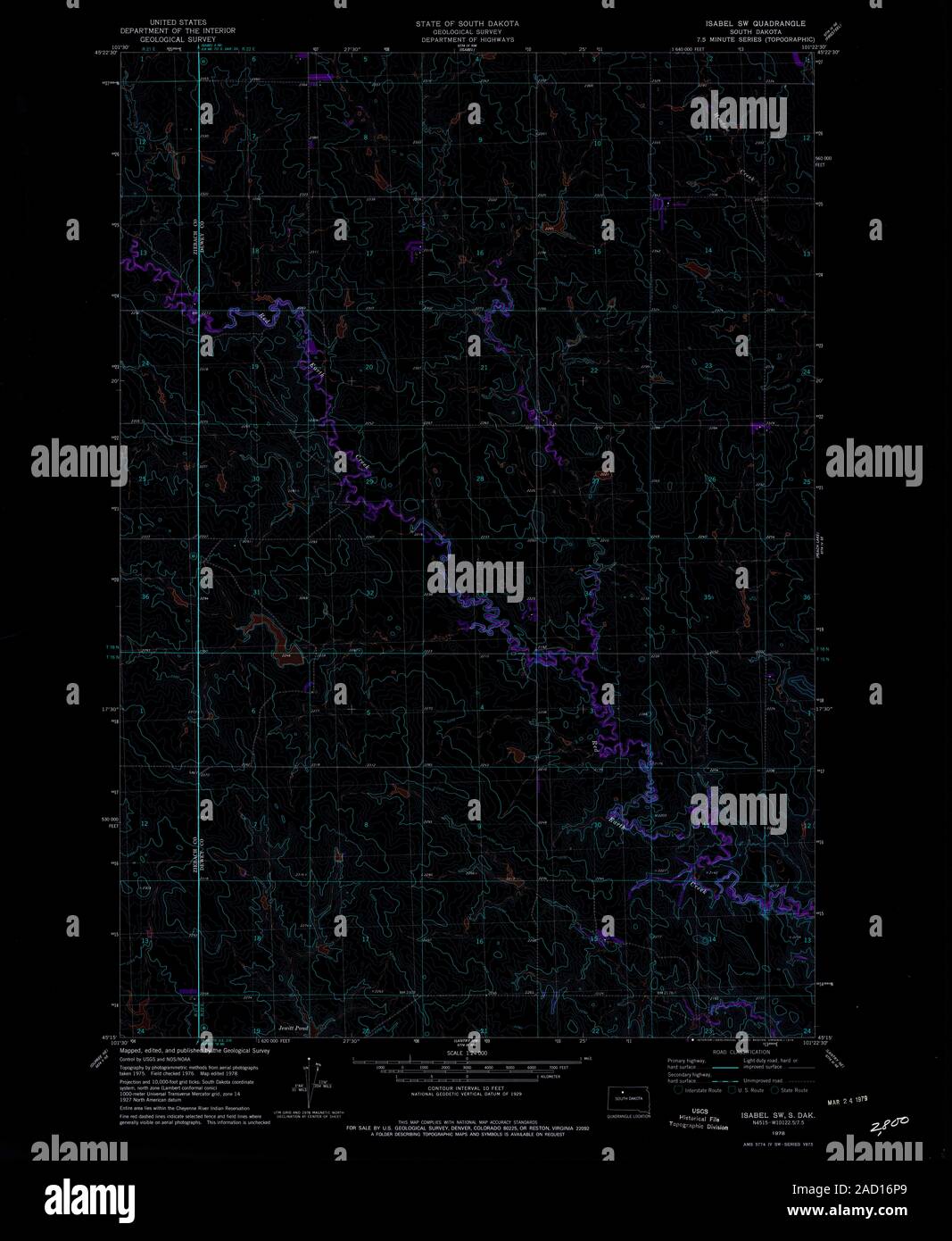 Map of isabel south dakota hires stock photography and images Alamy
