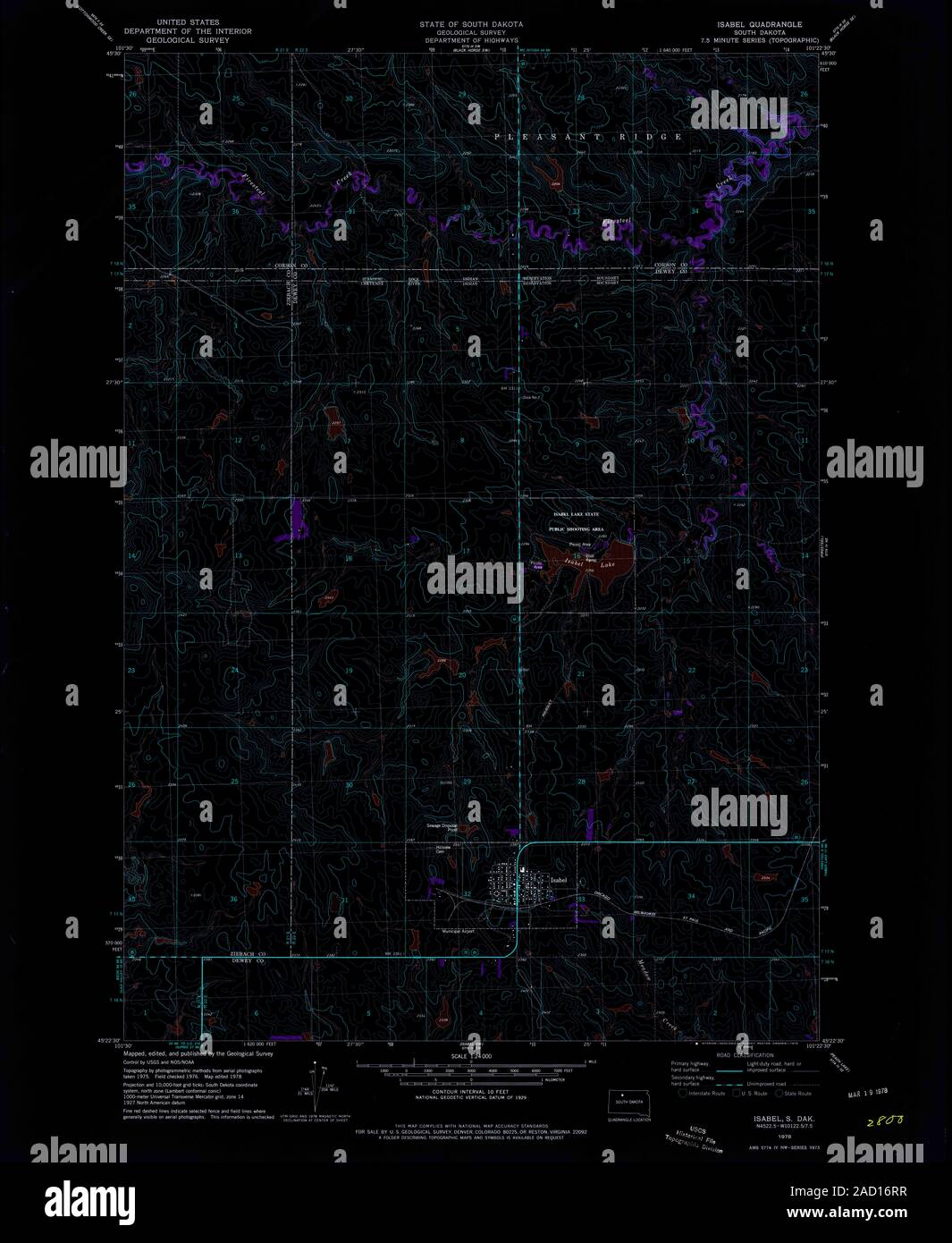 Map of isabel south dakota hires stock photography and images Alamy